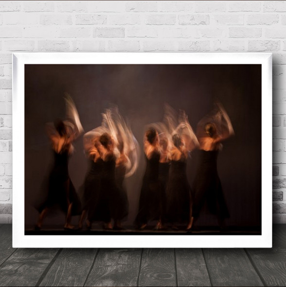 Together Dance Ballet Puteaux France Dancers Motion Blur Wall Art Print