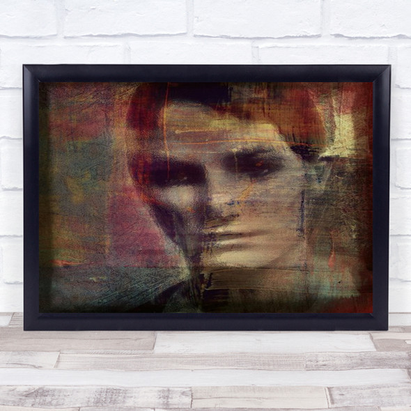 A Quiet Darkness Portrait Painterly Texture Filter Face Wall Art Print