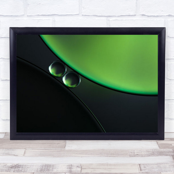 Batwing Bubbles Green Bubble Abstract Macro Pearls Drop Wall Art Print