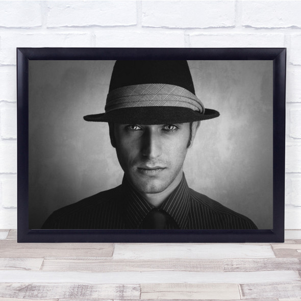 Eyes On You Portrait Half Body Man Face Hat Businessman Wall Art Print