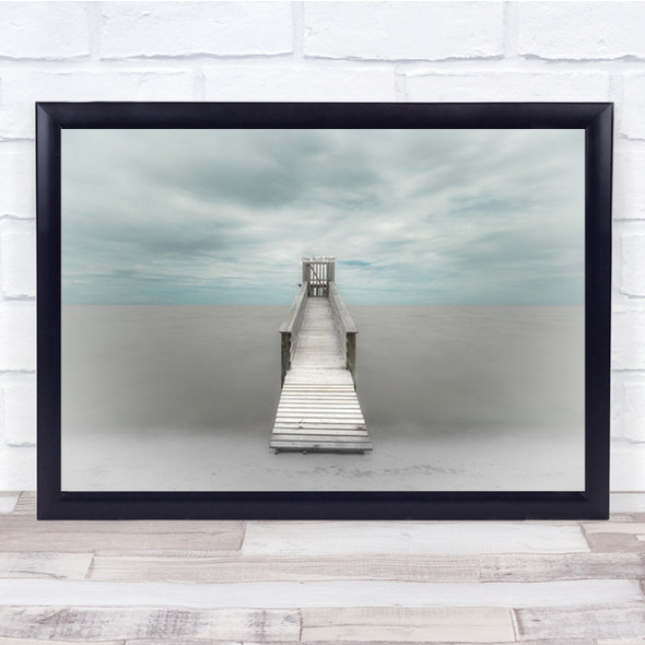 Pier Jetty Bridge Footbridge Beach Sea Ocean Water Soft Wall Art Print