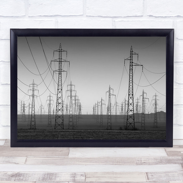 Telephone Lines Documentary Rural Countryside No People Wall Art Print