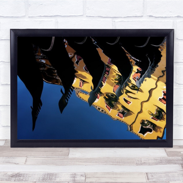 Venice Gondole Reflex Gondola Abstract Water Reflection Wall Art Print