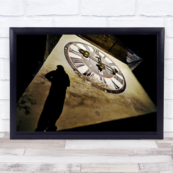 About Time Shadow Clock Street Silhouette Graz Uhrturm Wall Art Print