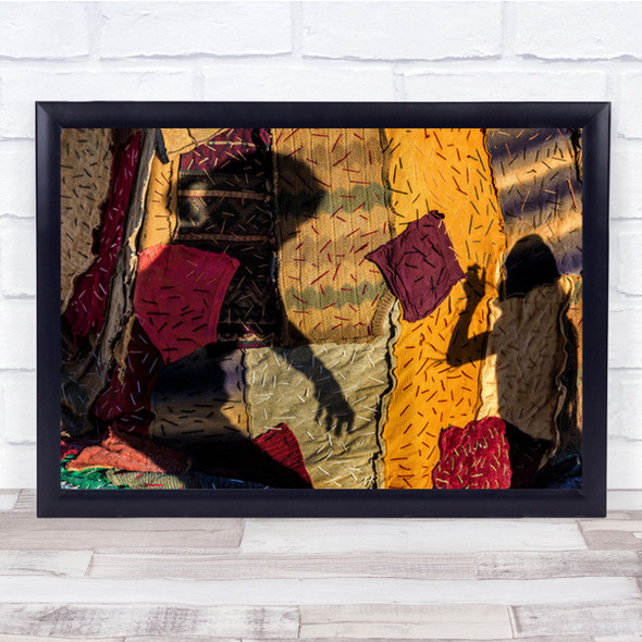 Shadow Children Sunset Texture Shadows Abstract Fabric Wall Art Print