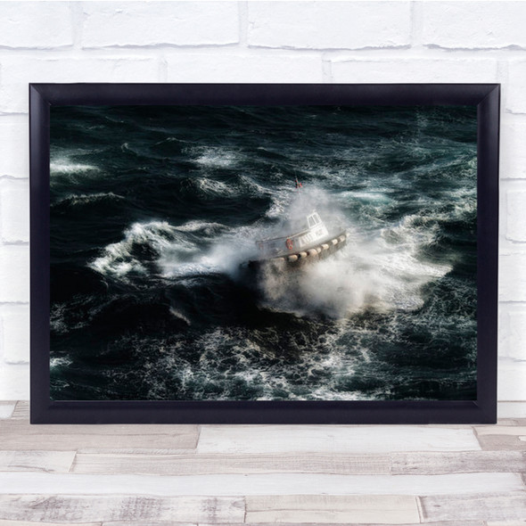 The Boat In Tempest Mediterranean Sea Difficulty Pilot Wall Art Print