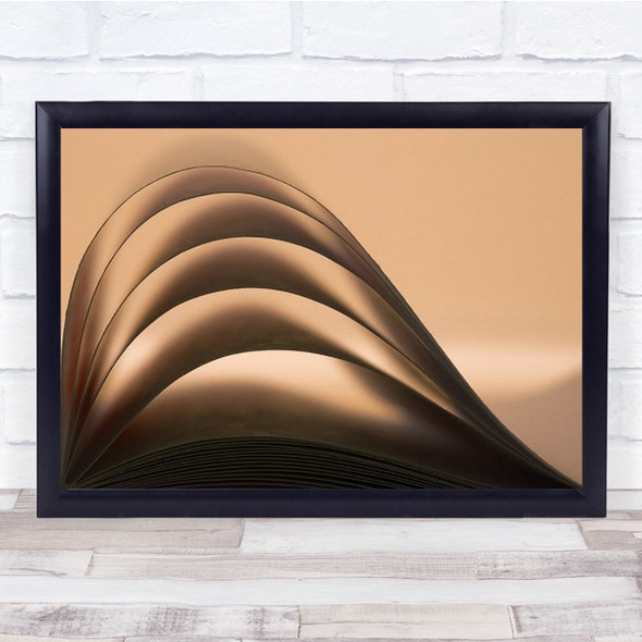 Wave Abstract Book Page Pages Gold Golden Waves Shapes Wall Art Print