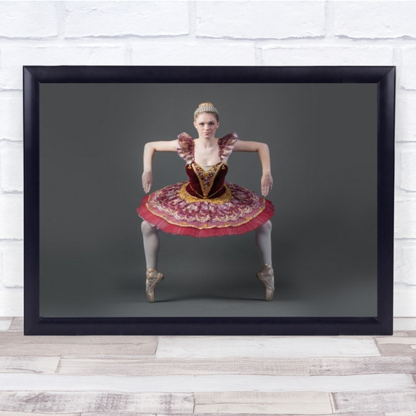 Controlled Strength Ballet Ballerina Pose Studio Tutu Wall Art Print