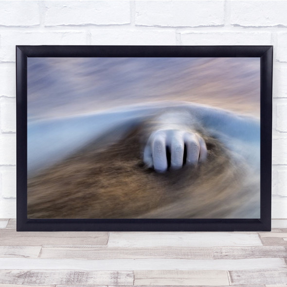 Drowning Hand Sea Beach Tide Water Sand Maria Kaimaki Wall Art Print