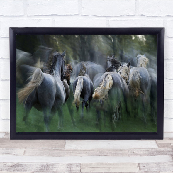 In The Gallop Animal Horse Galloping Run Running Blur Wall Art Print