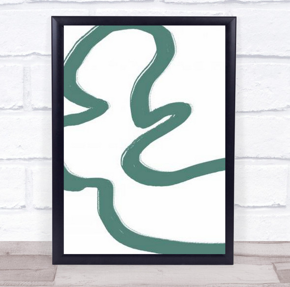 Road Green Graphic Shapes Illustration Lines Abstract Wall Art Print