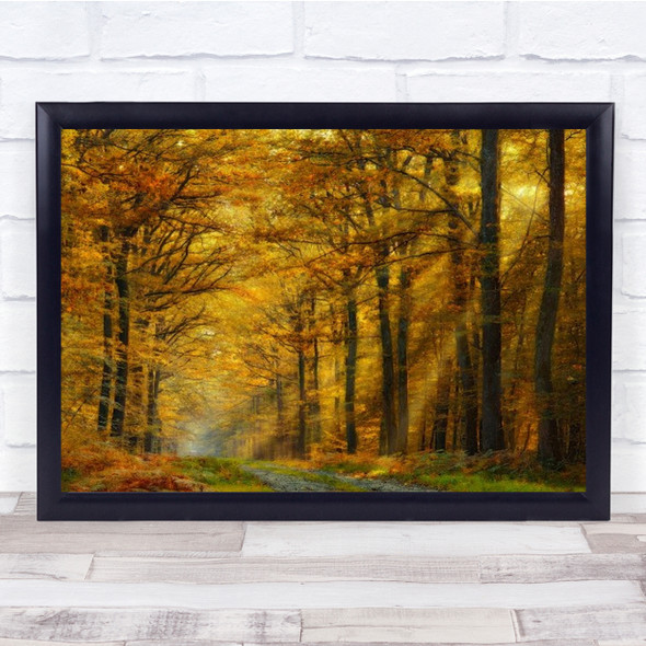 Enchanted Forest Gold Golden Landscape Creative Edit Wall Art Print