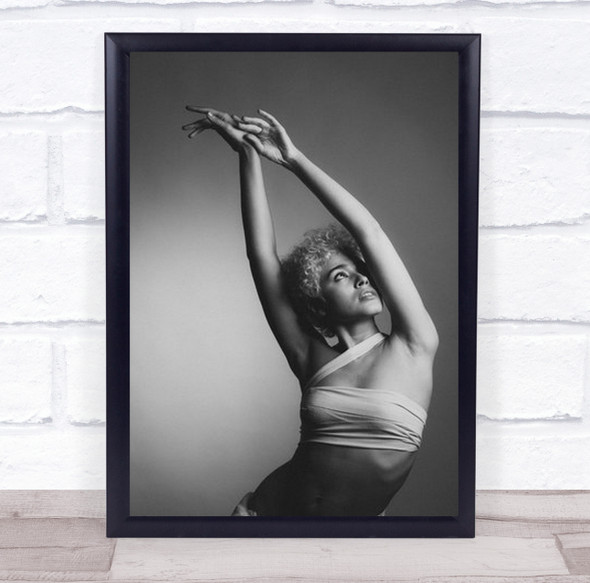 Portrait Model Woman Pose B&W Eye Stretch Stretching Wall Art Print