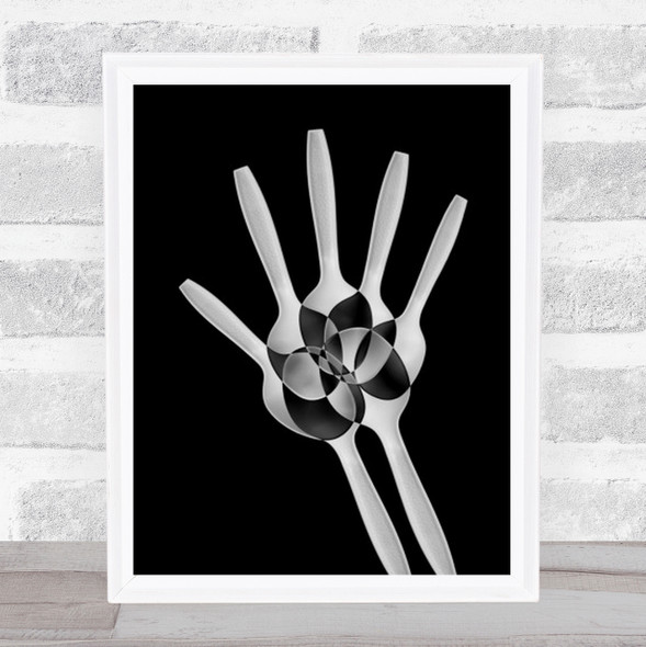 Spoons Abstract Xray Hand Metaphor Symbolism Graphic Wall Art Print