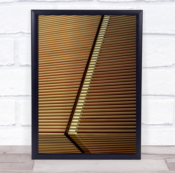 The Corner Abstract Lines Gold Golden Geometry Metal Wall Art Print