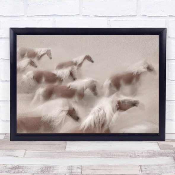 The Foam Of Wave Haflinger Galloping Speed Sea Ocean Wall Art Print