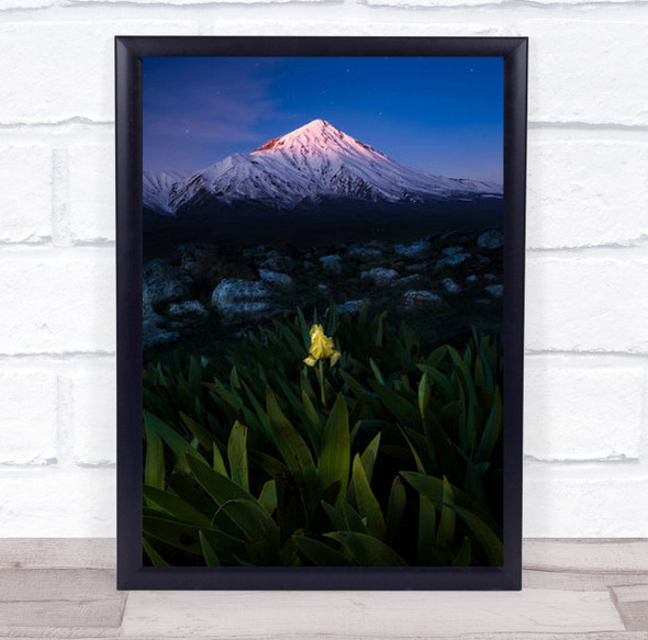 Mount Damavand In Blue Moments Mountain Alborz Peak Wall Art Print