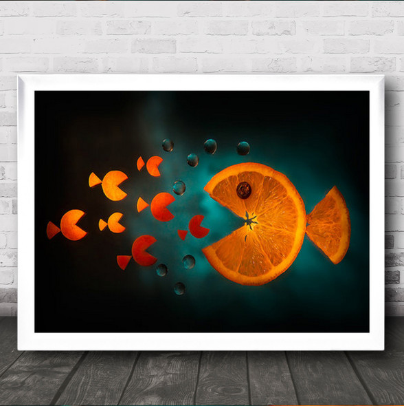 Orange Fish Italy Still Life Fruit Slice Eat Eating Wall Art Print