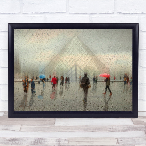 Rain In Paris Rainy Quare France Umbrella Umbrellas Wall Art Print