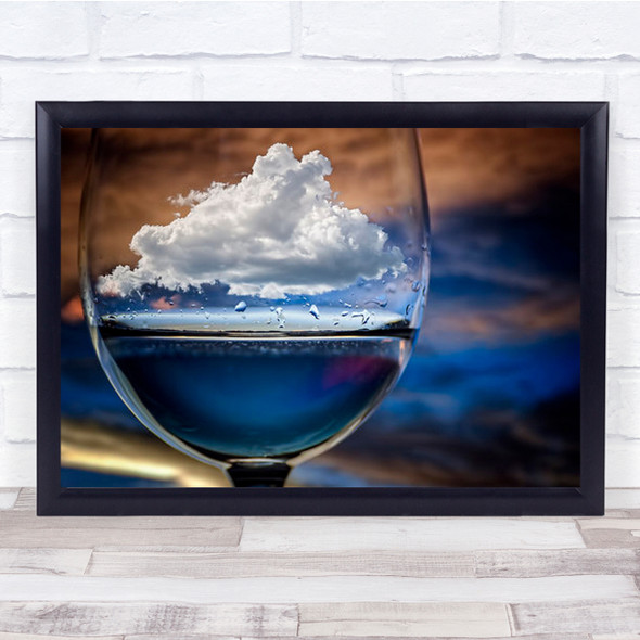 Cloud In A Glass Montage Drops Creative Edit Drink Wall Art Print