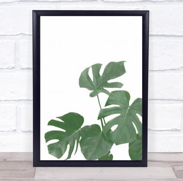 Monstera Aqua 04 Plant Illustration Botanical Leaf Wall Art Print