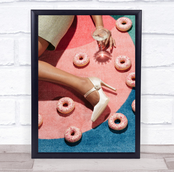Pink Picnic 02 Doughnut Fashion Heels Model Studio Wall Art Print
