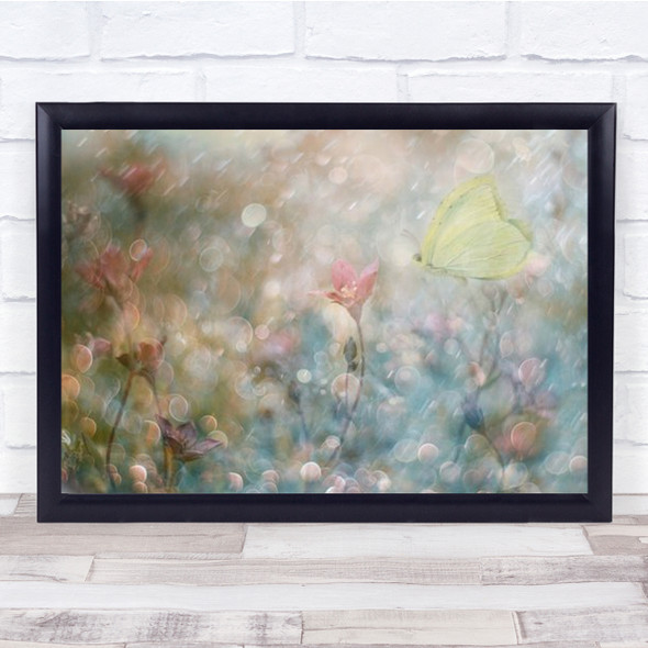 Uninterrupted Poetry Pastel Color Colors Butterfly Wall Art Print