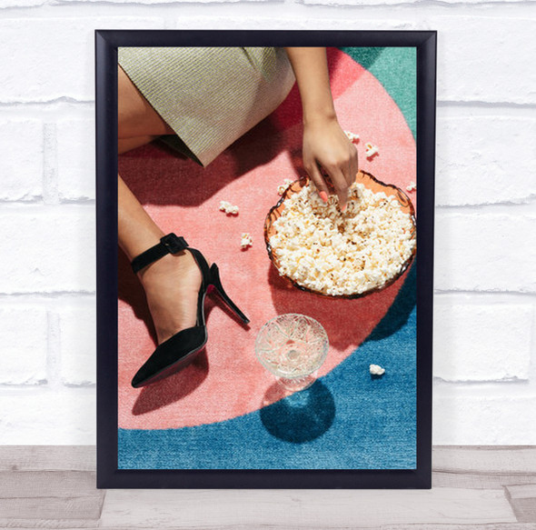 Movie Night 02 Popcorn Fashion Heels Model Studio Wall Art Print