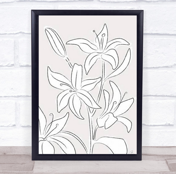 Lilies No 03 Flower Floral Illustration Studio Wall Art Print