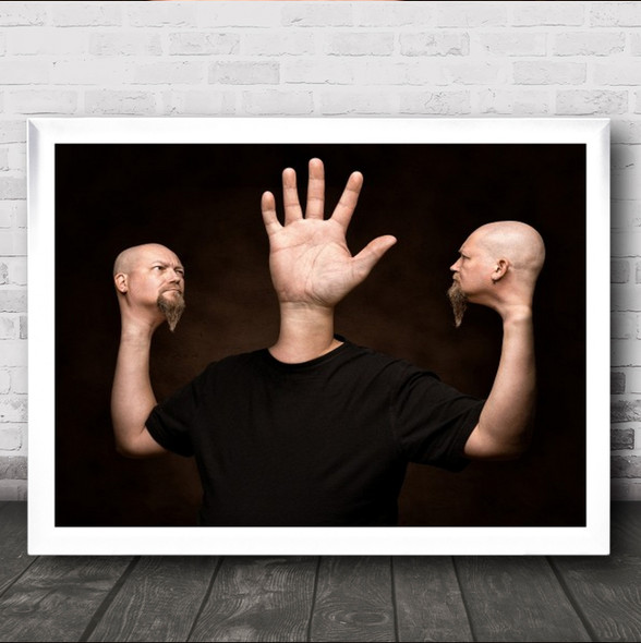 Mutation Creative Edit Finger Faces Hands Palm Wall Art Print