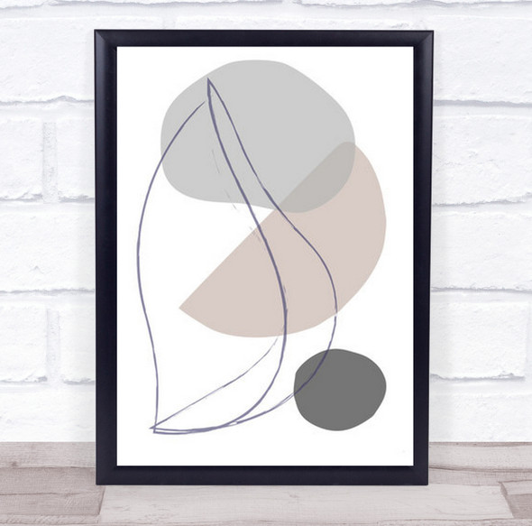 New Shapes Beige 01 Lines Graphic Illustration Wall Art Print