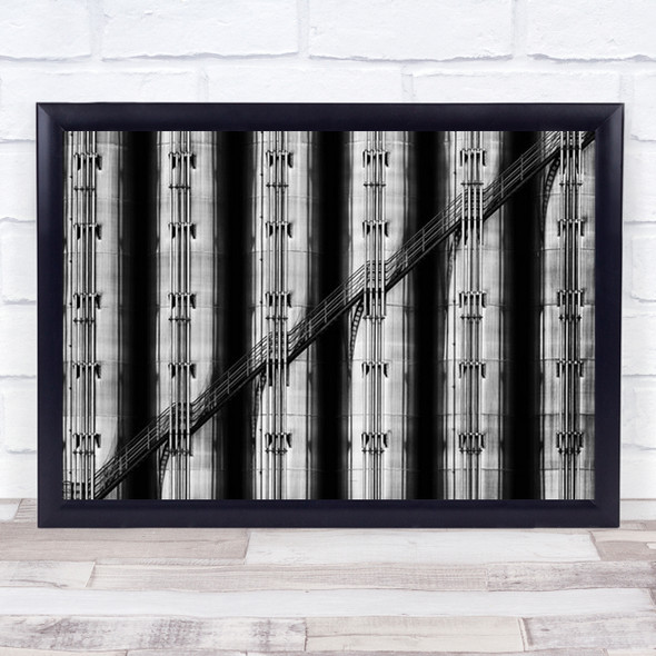 Going Upstairs Lines Abstract Black And White Wall Art Print