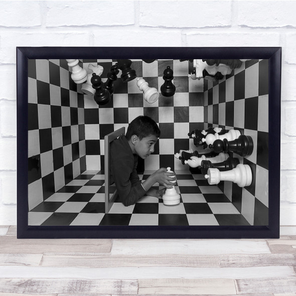 Interesting Game Chess Boy Fantasy Dream Fram Wall Art Print