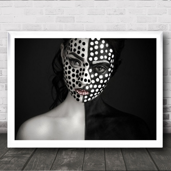 Body Painting Paint Face Dots Model Portrait Wall Art Print