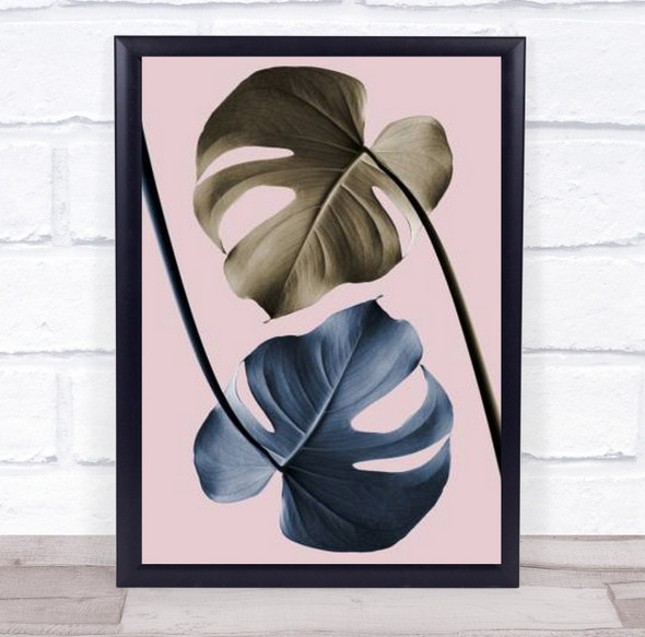 Monstera Pink Light 02 Botanical Studio Leaf Wall Art Print