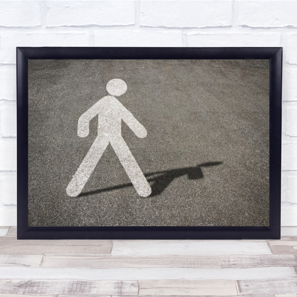 The Miraculous Shadow Painted Stick Man Road Wall Art Print