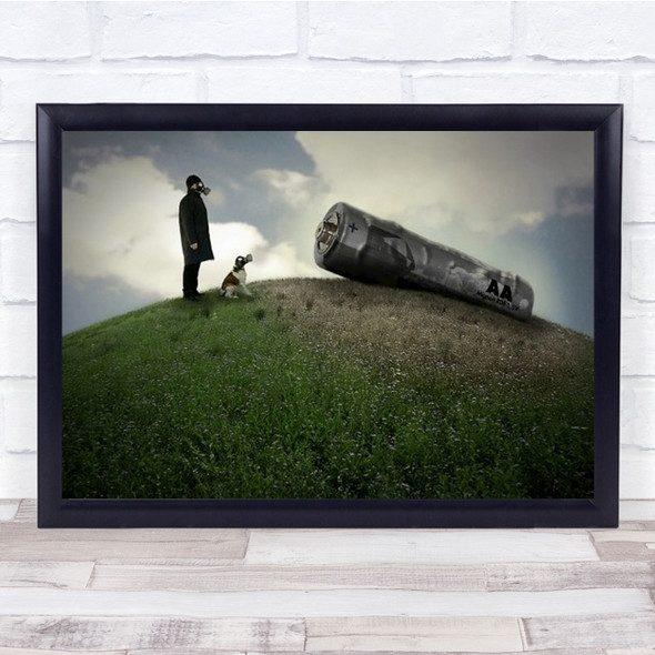 Aa Mask Dog Man Italy Large Battery On Hill Wall Art Print