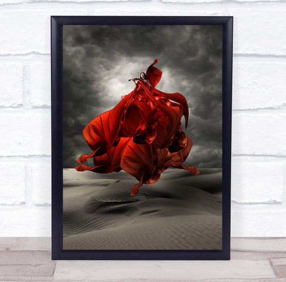 Spawn Woman Crazy Red Dress Playing Violin Wall Art Print