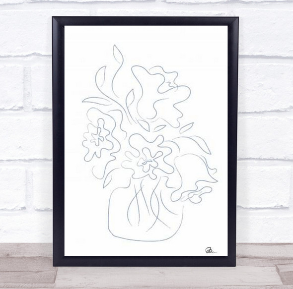 Flower Bouquet Sketch Illustration Studio Wall Art Print