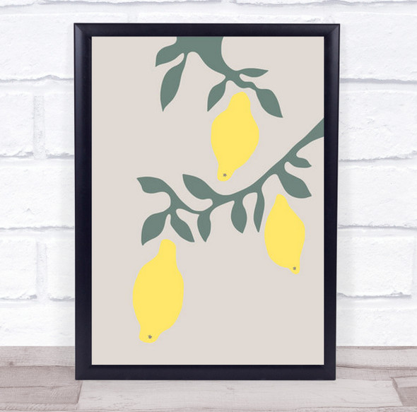 Lemons Lemon Illustration Citrus Fruit Wall Art Print