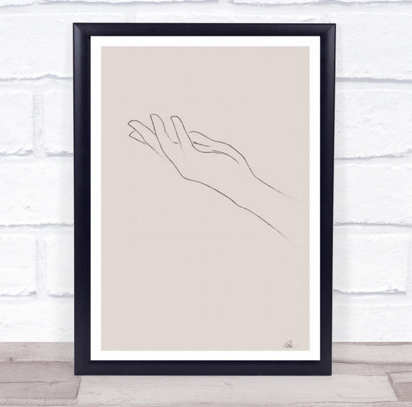 Hand Drawing Illustration Hands Line Art Wall Print