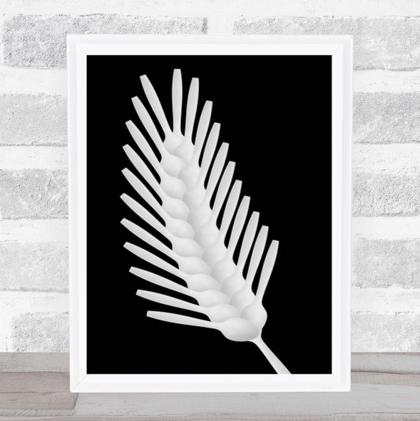 Spoons Abstract Wheat Spine Graphic Wall Art Print