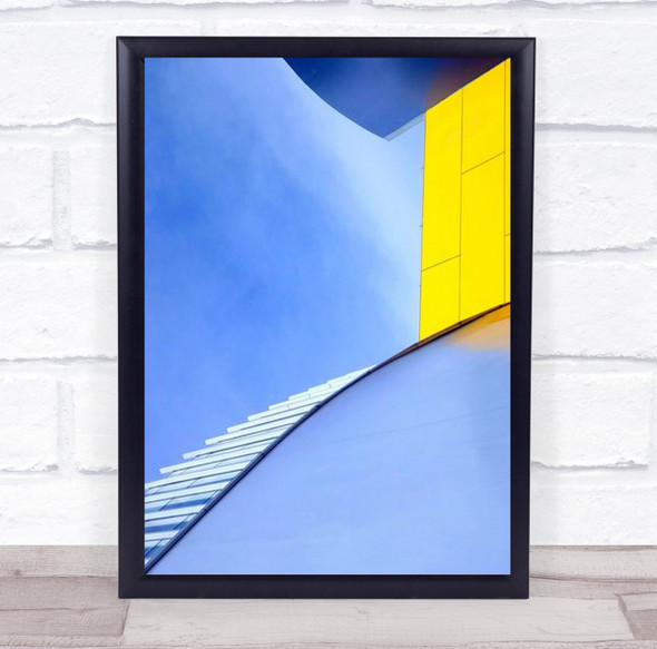 Yellow Building Arched Staircase Wall Art Print