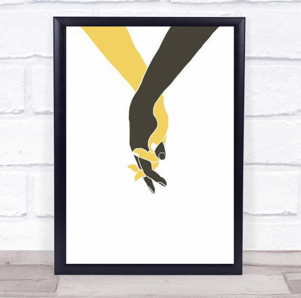 Holding Hands Love Illustration Wall Art Print