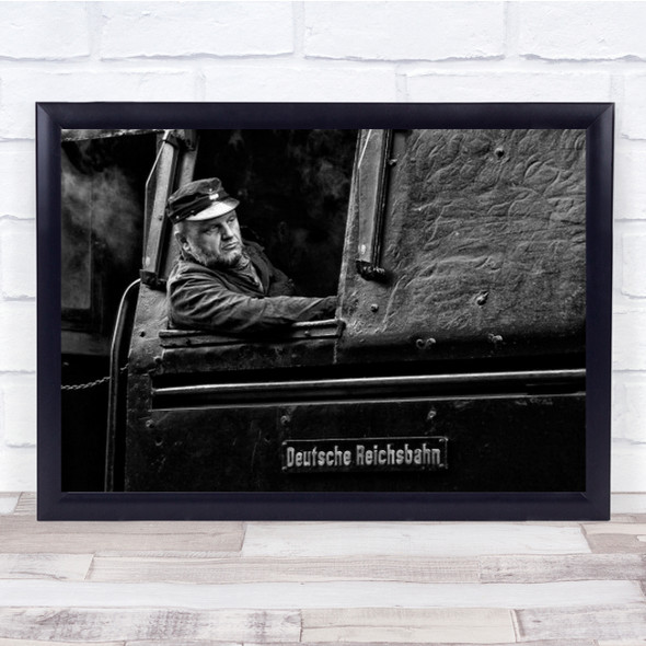 Train Driver Looking Out Window Wall Art Print