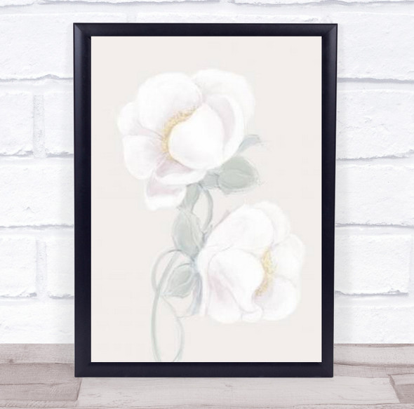 Lush Peony Flower Illustration Wall Art Print