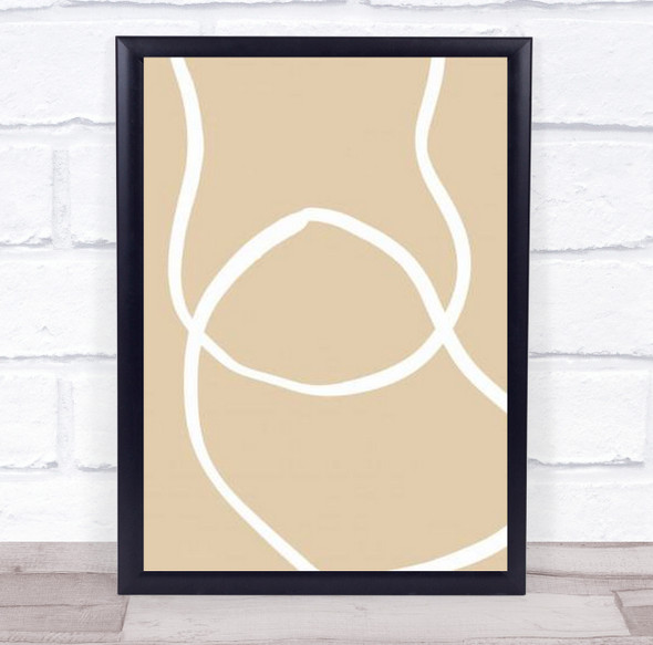 Beige Lines 04 Shapes Graphic Wall Art Print