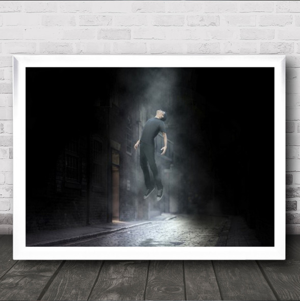 Taken Man Floating Into Light Wall Art Print