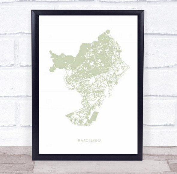 Barcelona Map Travel City Wall Art Print