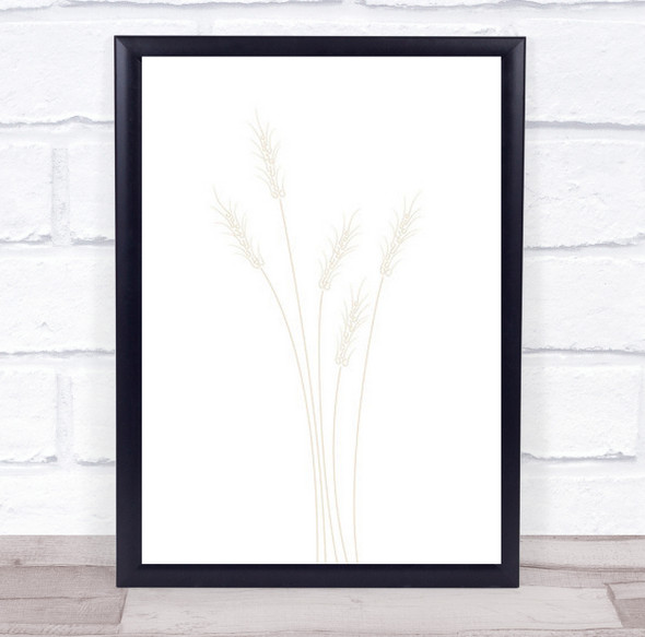 Wheat Grass Illustration Wall Art Print